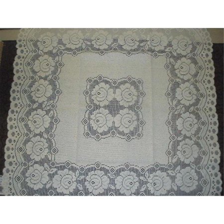 FASTFOOD 36 x 36 in. European Lace Table Topper, White FA2570097
